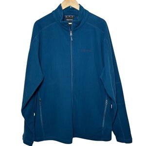 Marmot Jacket Men XXL Blue Teal Fleece Full Zip Outdoor Stand Collar Pocket Warm
